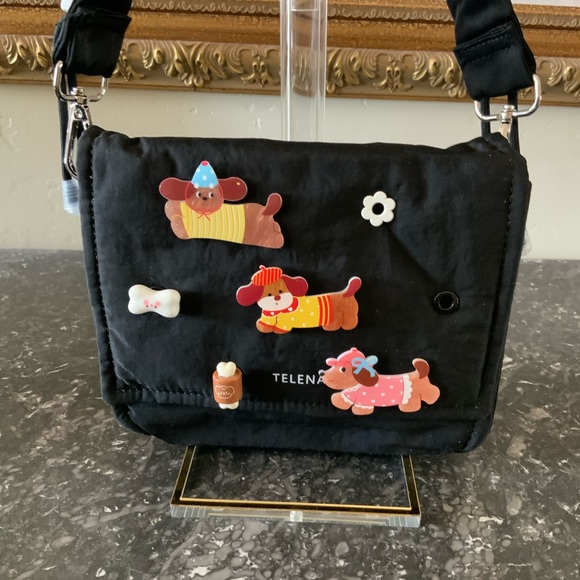 Customizable Black Nylon Crossbody with Dog Charms Included NWT - Picture 1 of 3